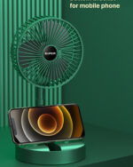 Folding Rechargeable Desk Fan, 3 Speeds Adjustable Height Table Fan with Timer, 2000mAh Rechargeable USB Charging for Home Office Travel - Image 6